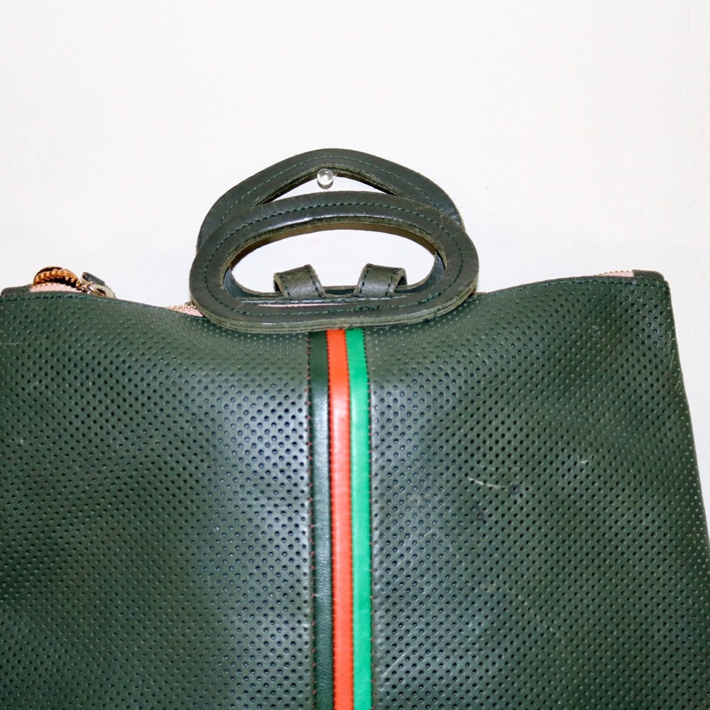 Clare V. Perforated Marcelle Backpack in Green - Picture 10 of 15